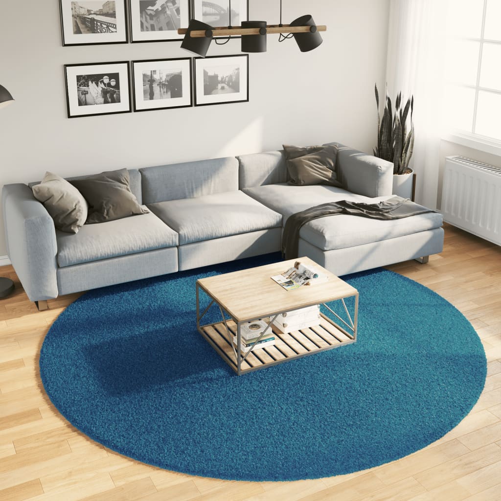 Vidaxl rug oviedo niddereg -pile Ø 240 cm türkis