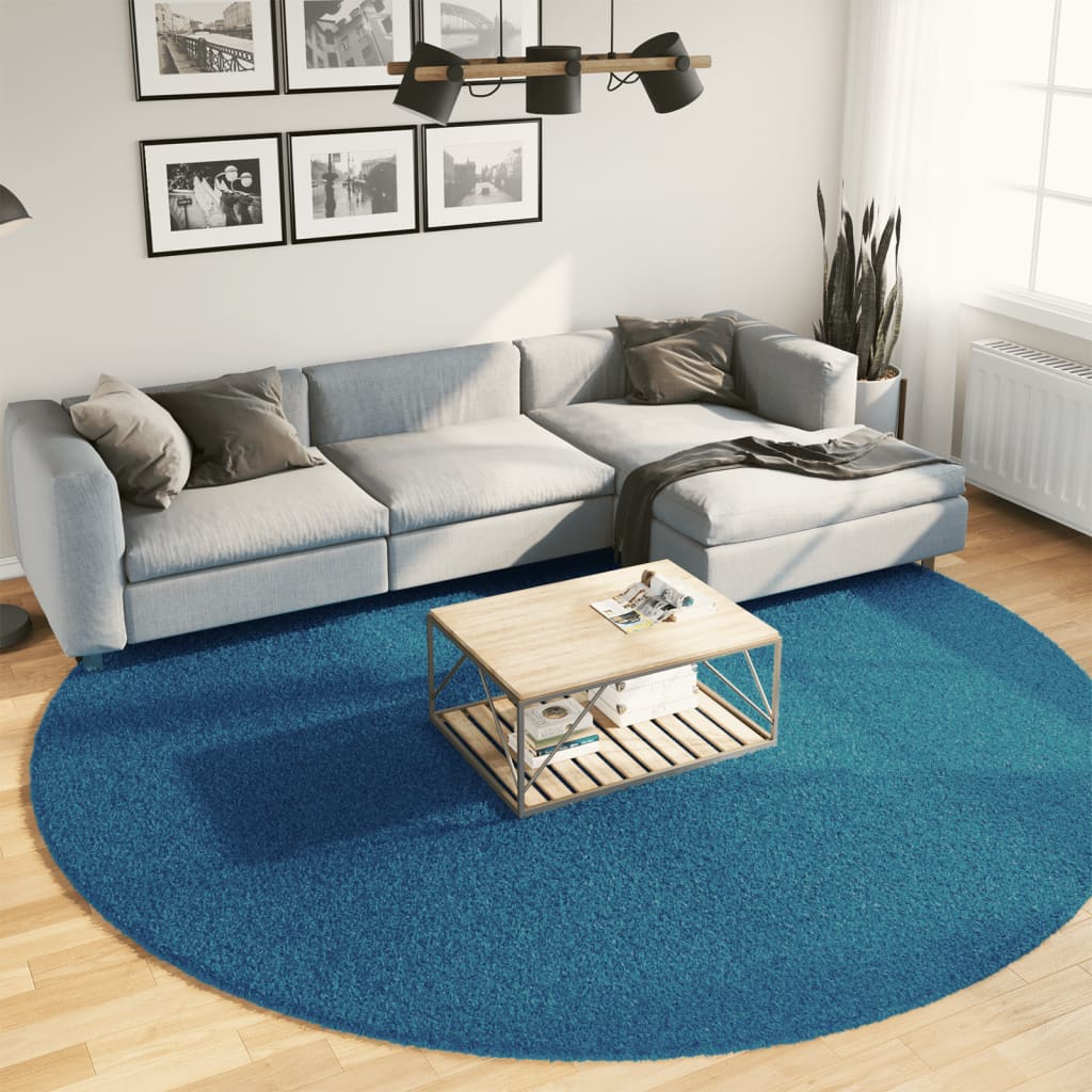 Vidaxl Rug Oviedo Low -Bile Ø 280 cm Turquoise