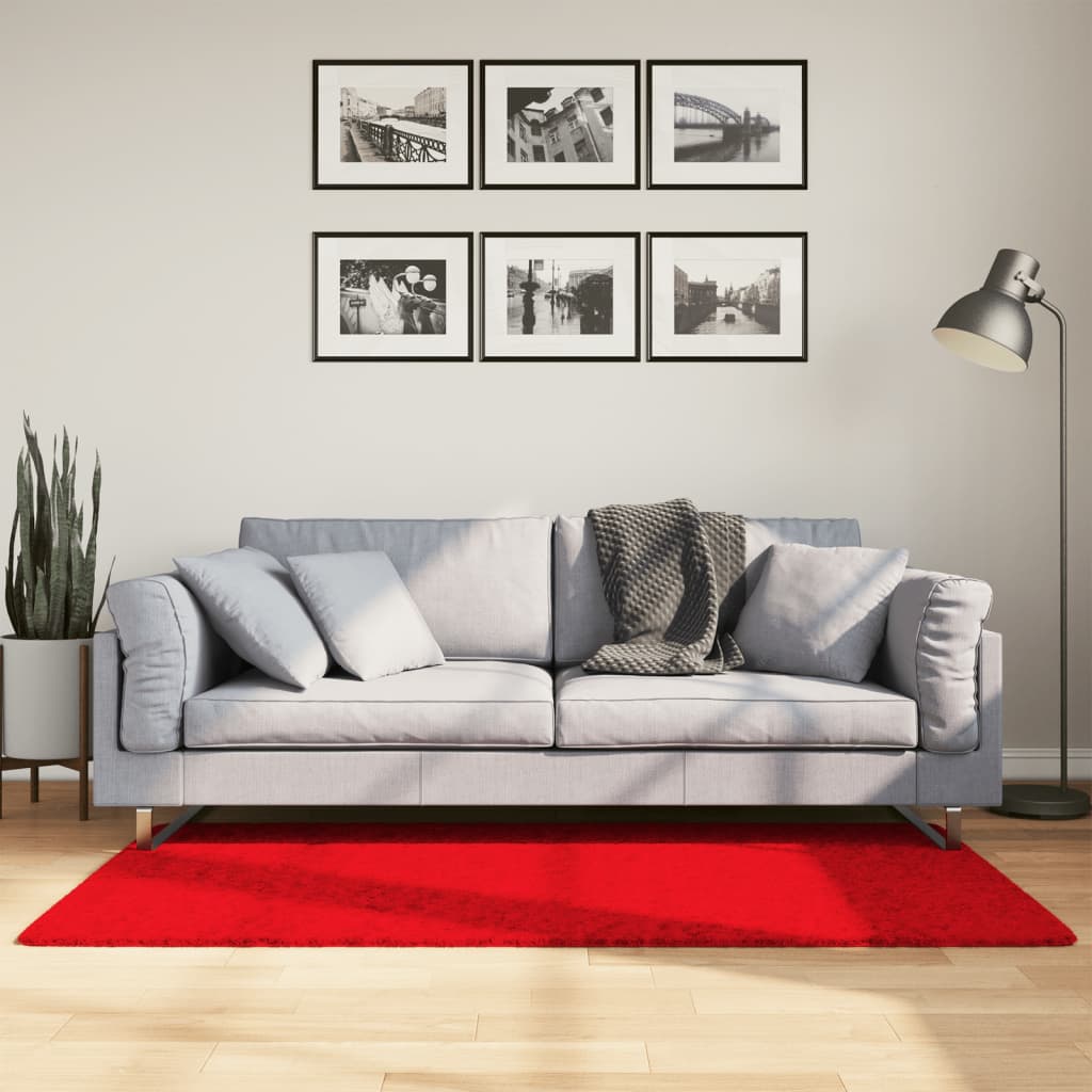 VidaXL Teppich Oviedo niedriger Flor 80x150 cm rot