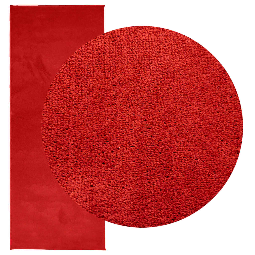 Tapis Vidaxl Oviedo Low -Pile 80x200 cm rouge