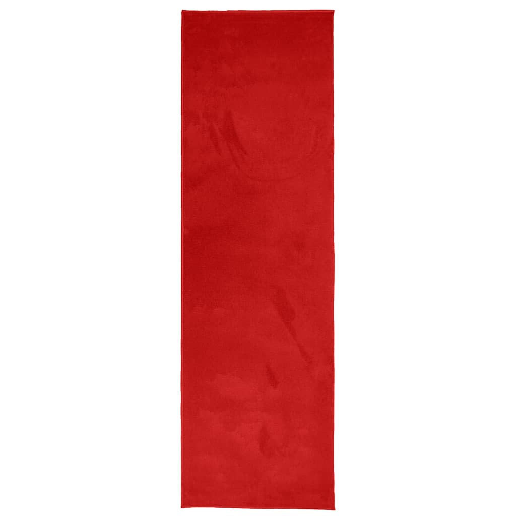 Tapis Vidaxl Oviedo Low -Pile 80x250 cm rouge