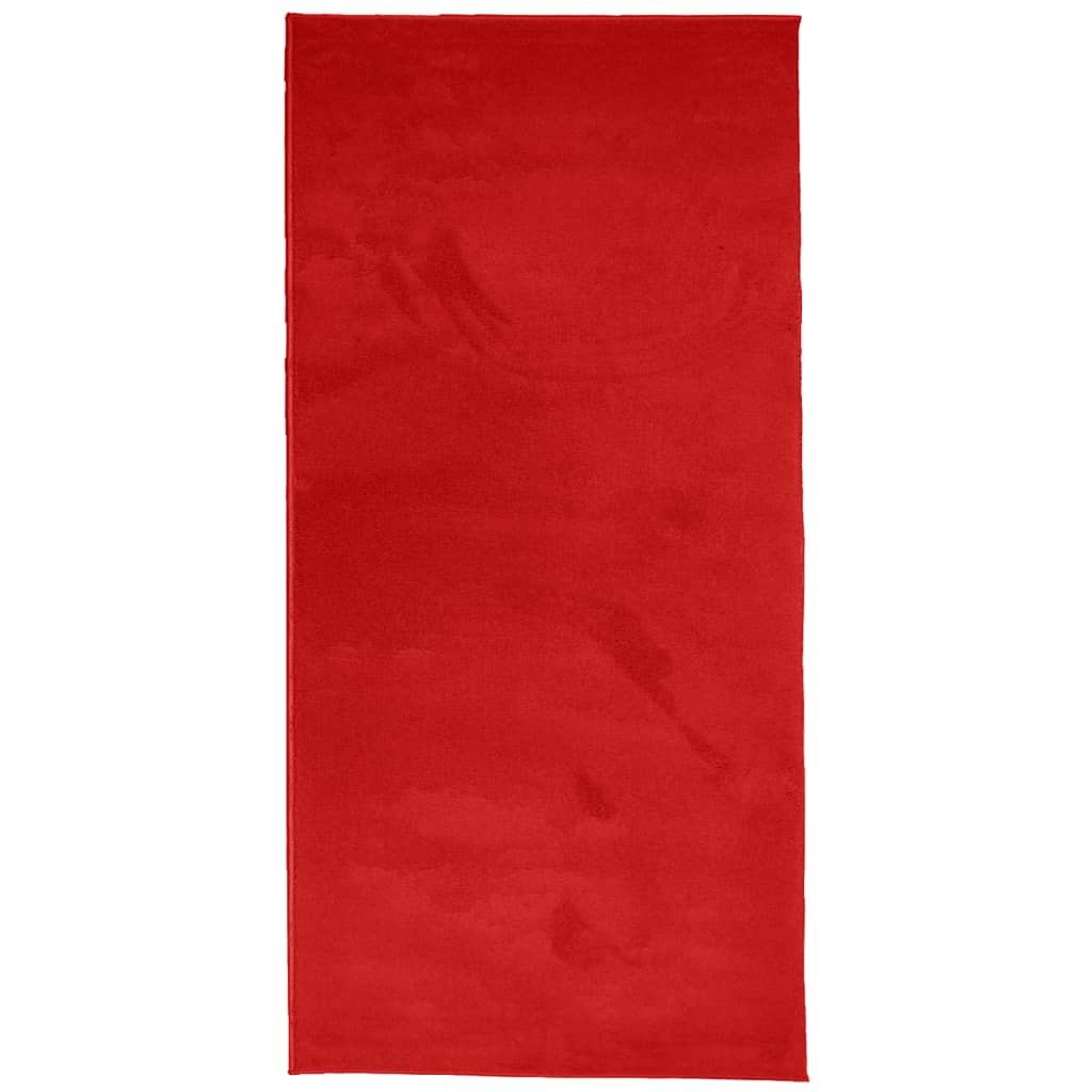 VidaXL Teppich Oviedo niedriger Flor 100x200 cm rot