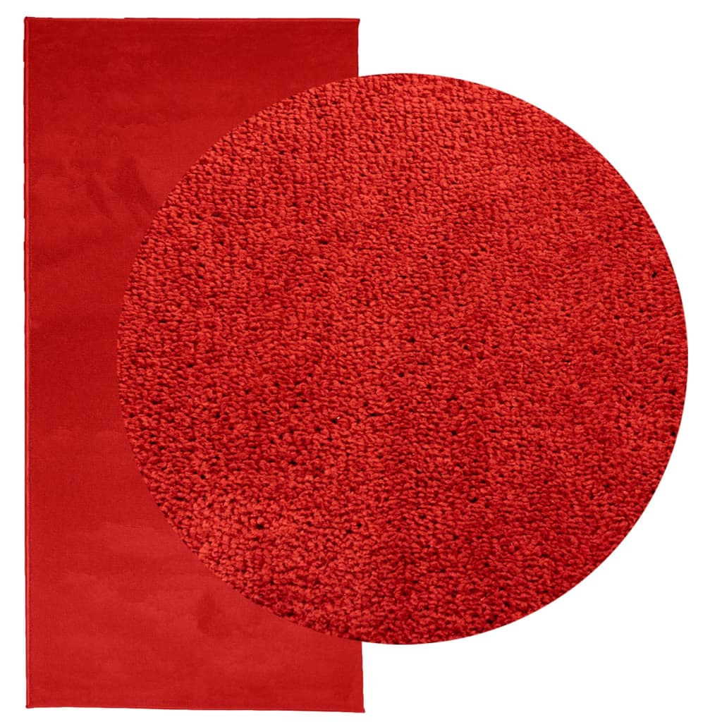 Vidaxl RUG OVIEDO bajo -Pile 100x200 cm rojo