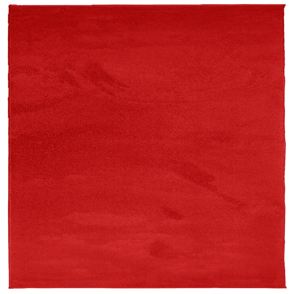 VidaXL Teppich Oviedo niedriger Flor 120x120 cm rot