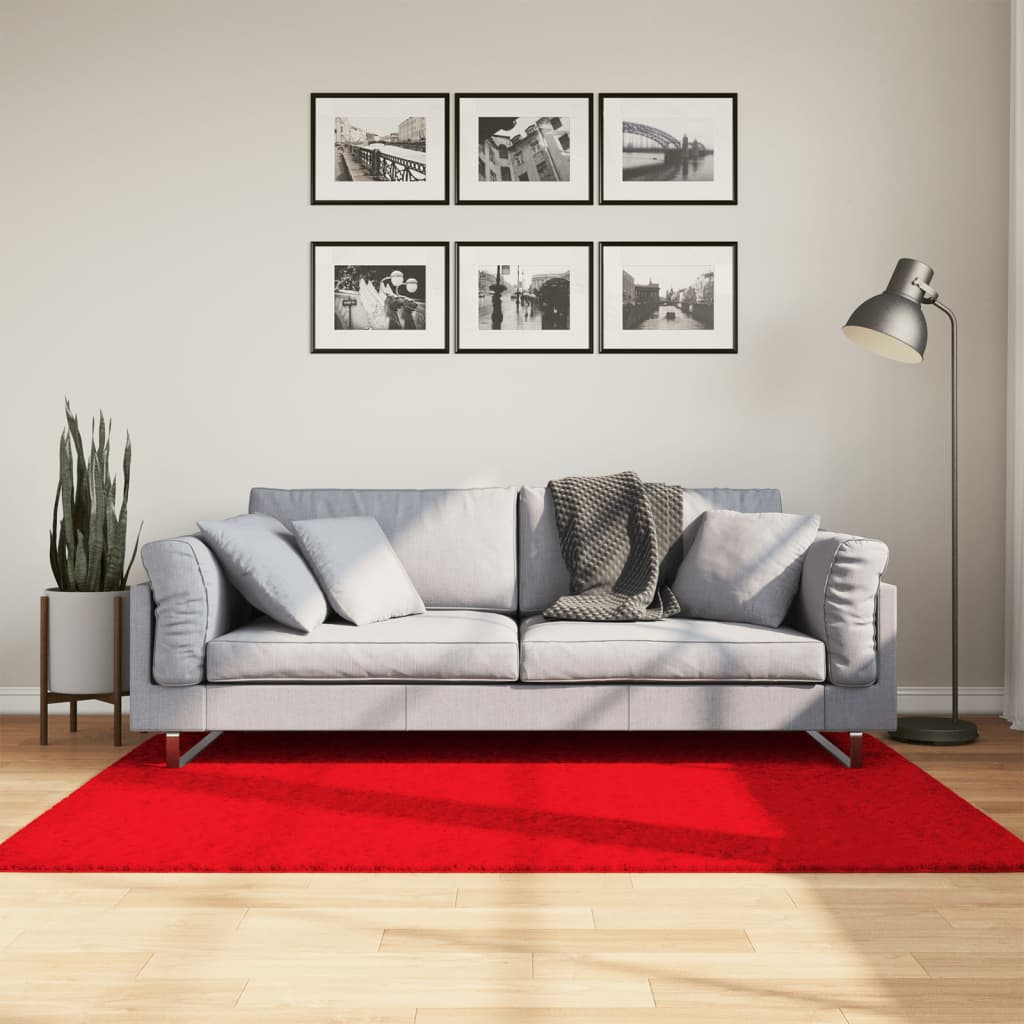 VidaXL Teppich Oviedo niedriger Flor 120x170 cm rot