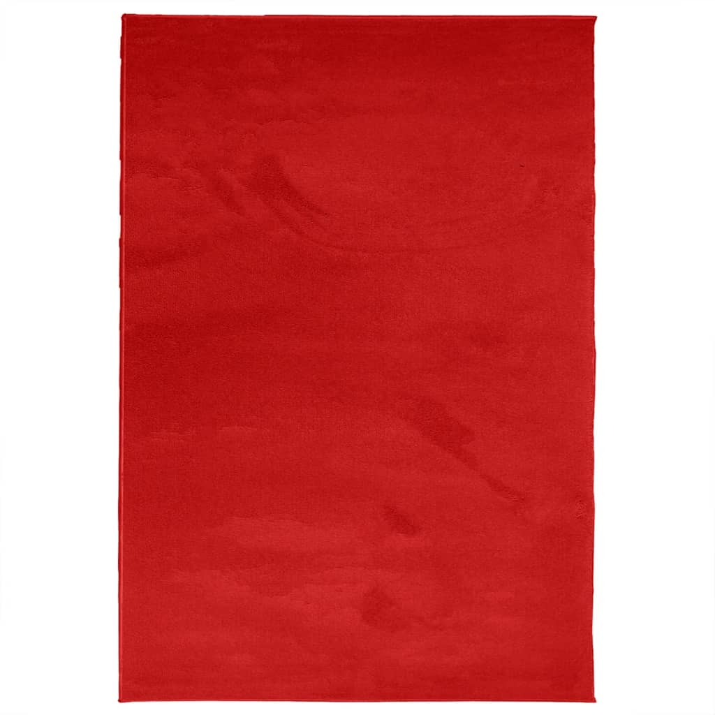 VIDAXL RAG OVIDO LOW -PILE 140X200 CM ROSSO