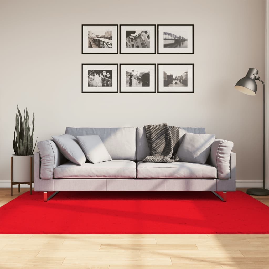 Vidaxl Rug Oviedo Low -Pile 140x200 cm rød