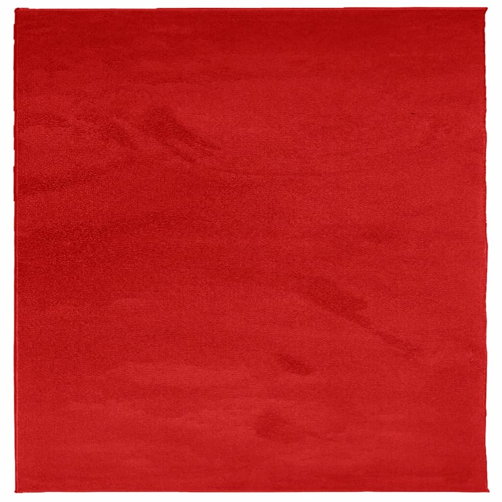 VidaXL Teppich Oviedo niedriger Flor 160x160 cm rot