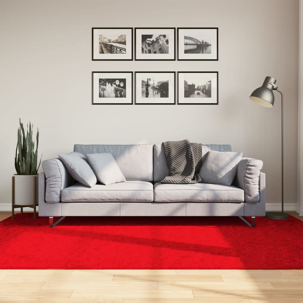 Vidaxl Rug Oviedo Low -Pile 160x230 cm rød