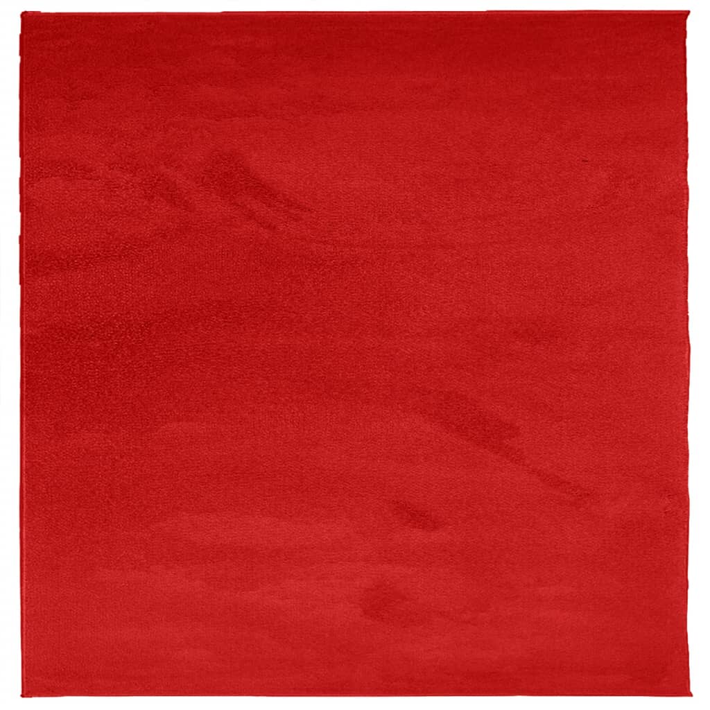 Tapis Vidaxl Oviedo Low -Pile 200x200 cm rouge