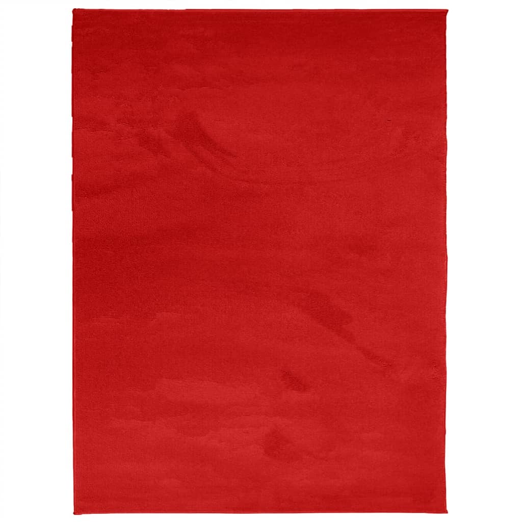 Vidaxl alfombra oviedo bajo -pile 240x340 cm rojo