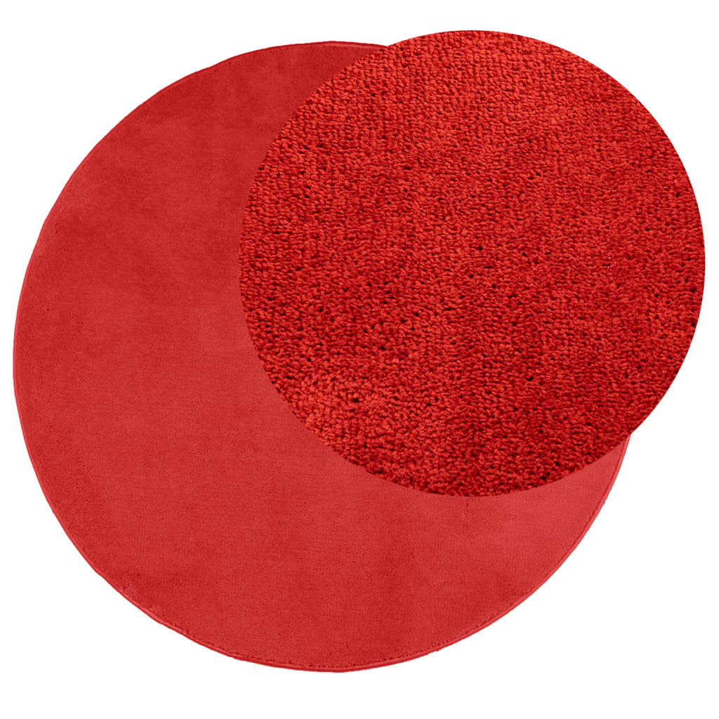 VIDAXL RAG OVIDO basso -pile Ø 80 cm rosso