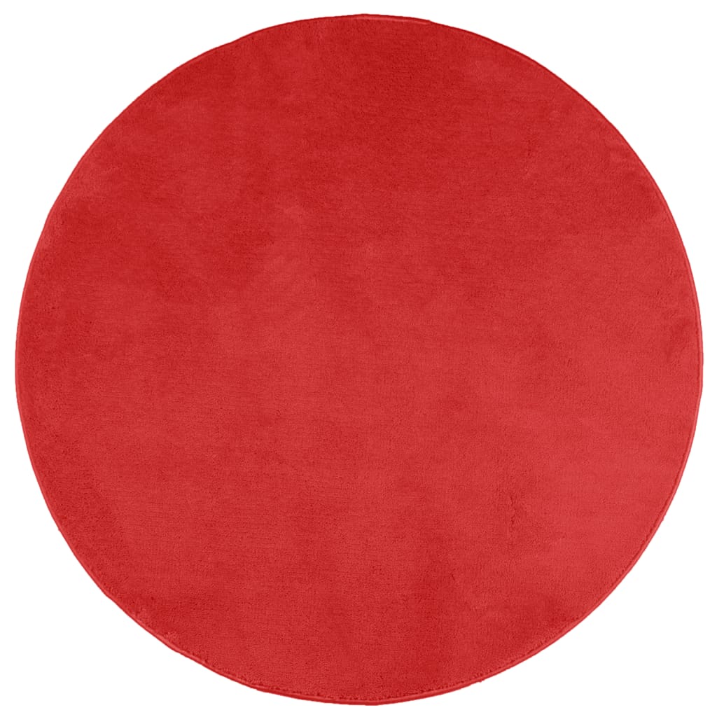 Vidaxl vloerkleed oviedo laagpolig ø 120 cm rood