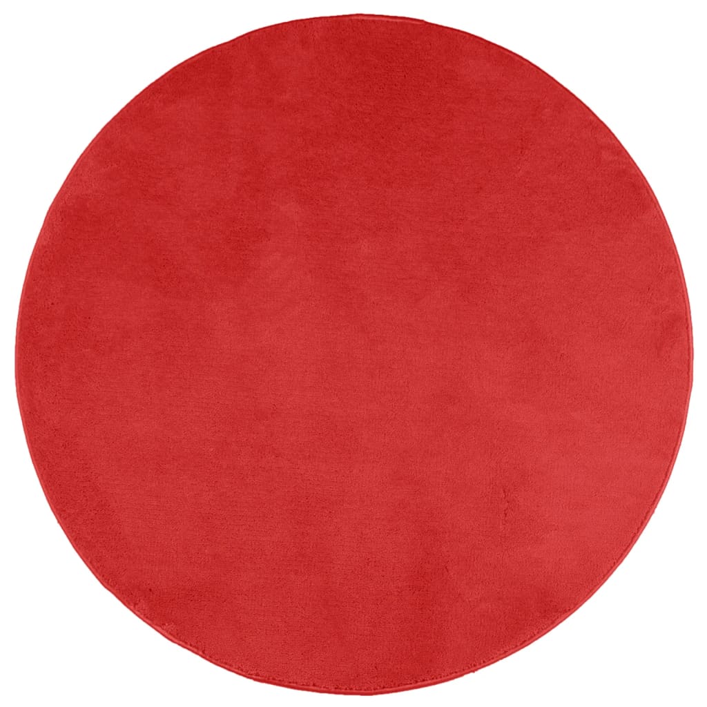 Vidaxl rug Oviedo Low -pile Ø 160 cm Red