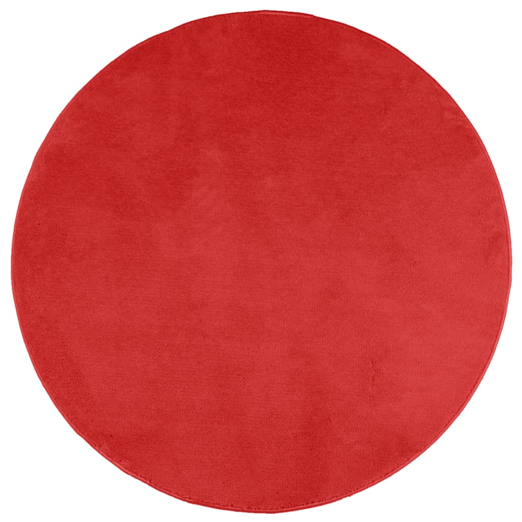 Tapis Vidaxl Oviedo Low -Pile Ø 240 cm rouge