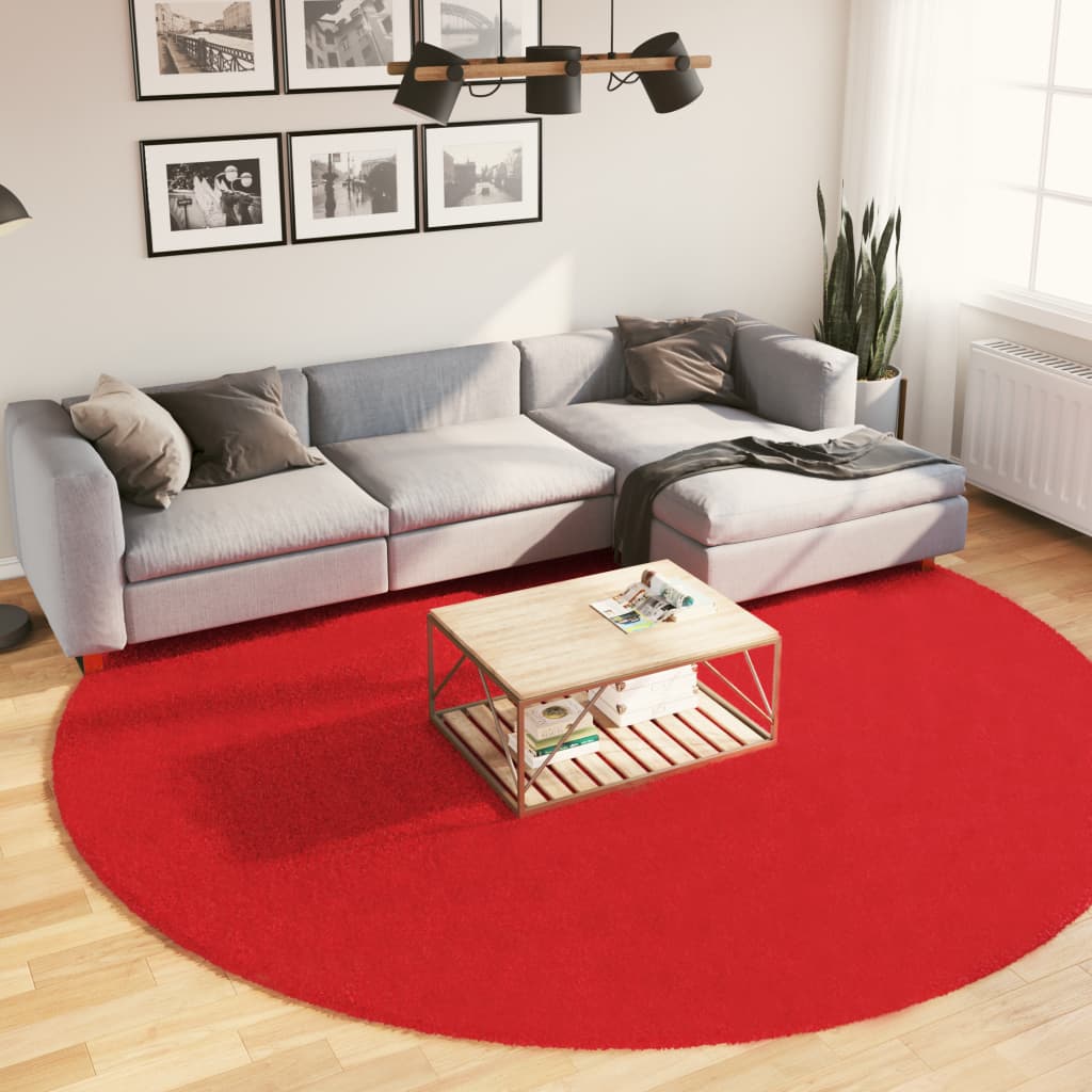 VidaXL Vloerkleed OVIEDO laagpolig Ø 280 cm rood