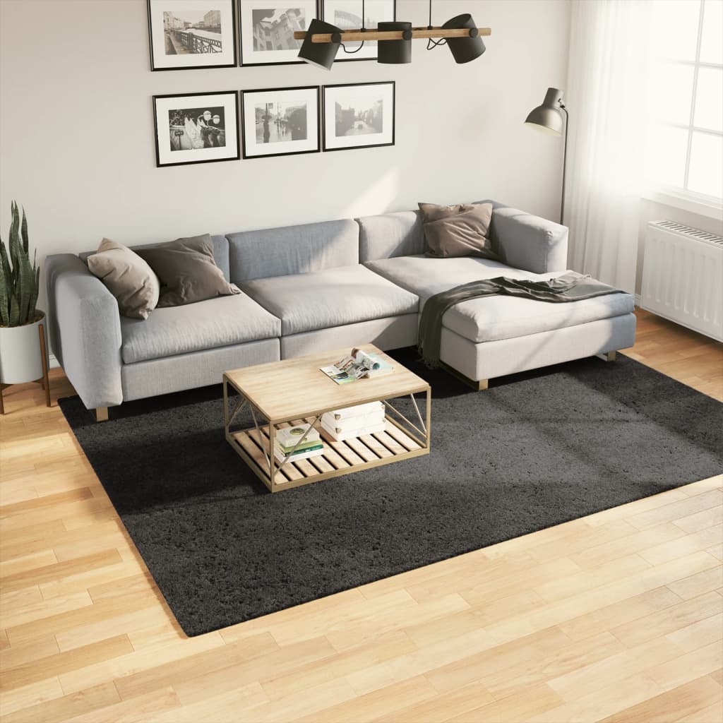 Vidaxl Teppich Istan Hochflor glänzend 200x280 cm Anthrazit
