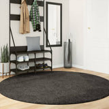 Vidaxl Teppich Istan Hochflor glänzend ø 200 cm Anthrazit