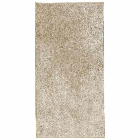 Vidaxl Teppich istan Hochflor glänzend 80x150 cm beige