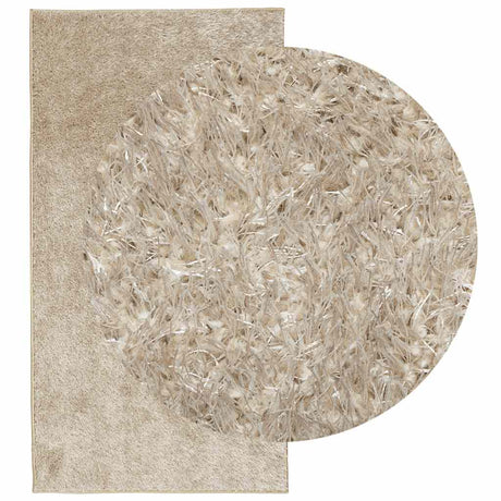 Vidaxl Teppich istan Hochflor glänzend 80x150 cm beige