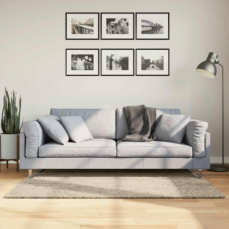 Vidaxl Teppich istan Hochflor glänzend 80x150 cm beige
