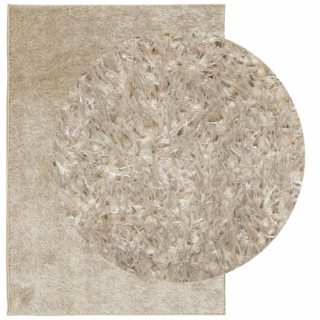 Vidaxl Teppich Istan hoch glänzend 120x170 cm Beige