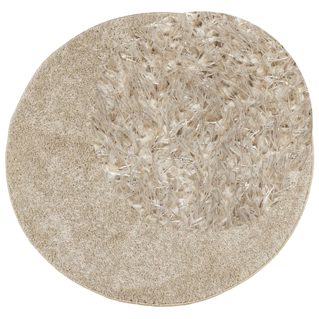 Vidaxl Teppich Istan Hochflor glänzend ø 120 cm Beige
