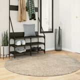 Vidaxl Teppich Istan Hochflor glänzend ø 160 cm Beige
