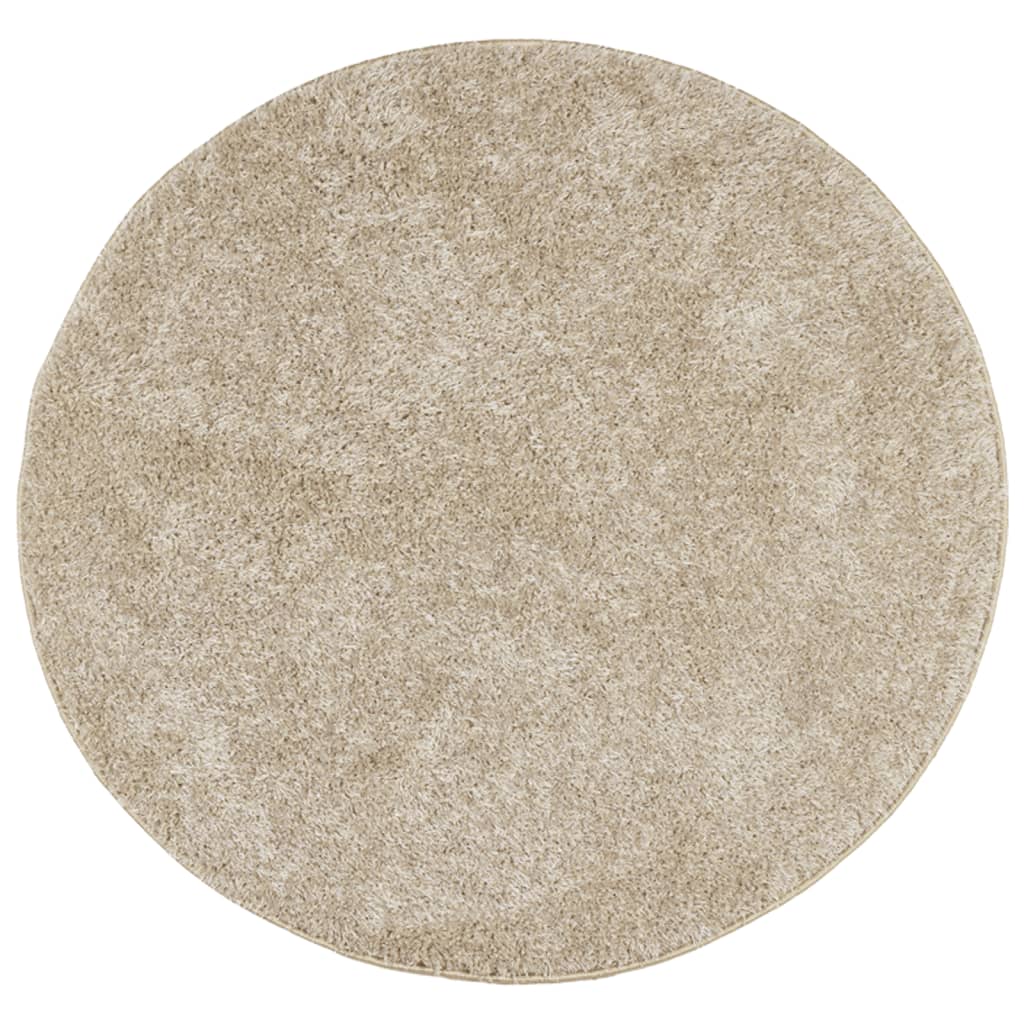 Vidaxl Teppich Istan Hochflor glänzend ø 200 cm Beige