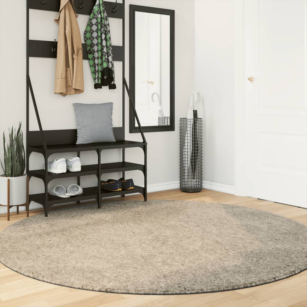 Vidaxl Rug Istan High Pila brillante Ø 200 cm beige