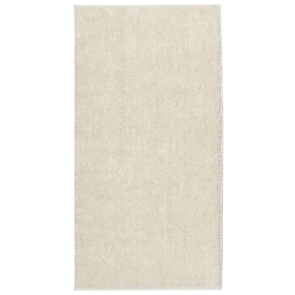 Vidaxl rug istan fir héich Koppel glänzend 80x150 cm Crème -Colored