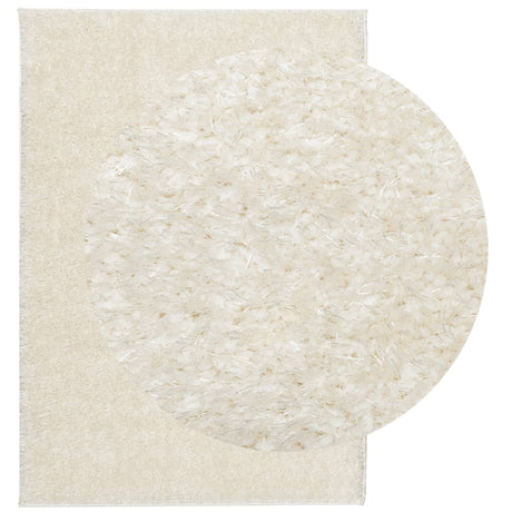 Vidaxx Teppich istan Hochflor glänzend 140x200 cm cremefarben
