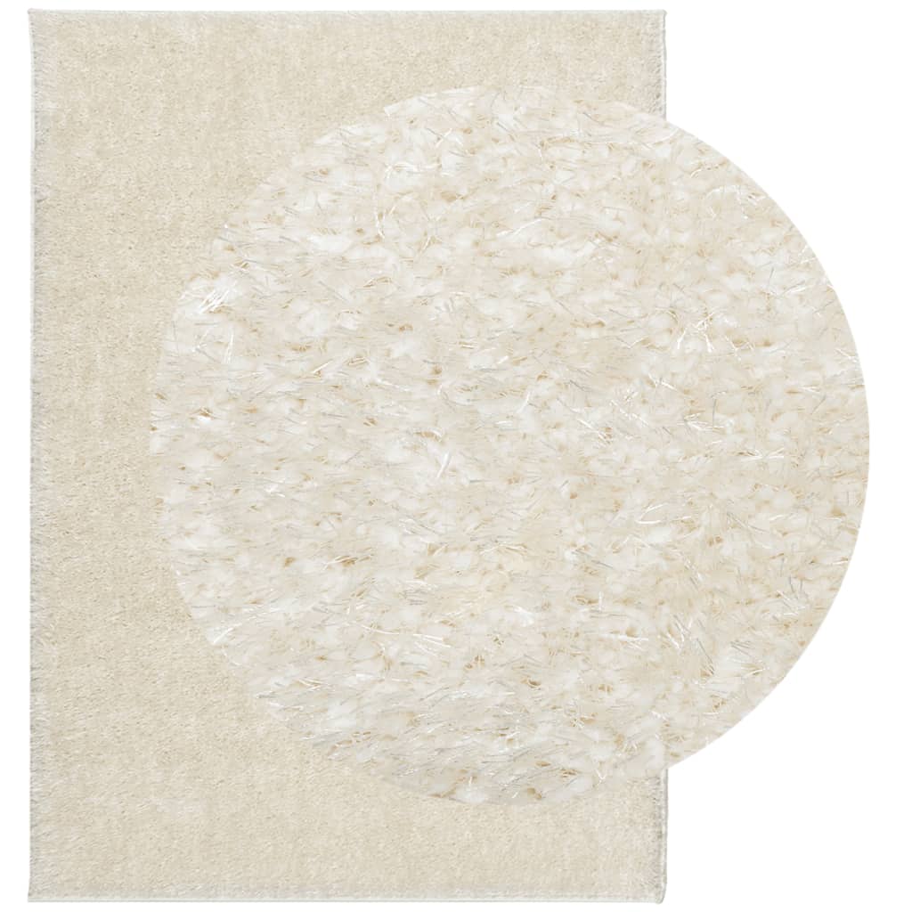 Vidaxx Teppich istan Hochflor glänzend 240x340 cm cremefarben