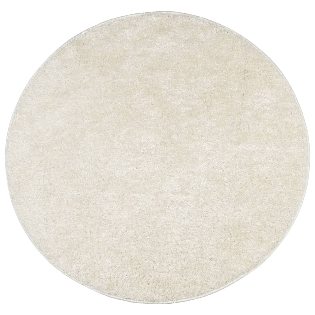 Vidaxl rugtan fir héije Koppel glänzend Ø 80 cm Crème -Colored