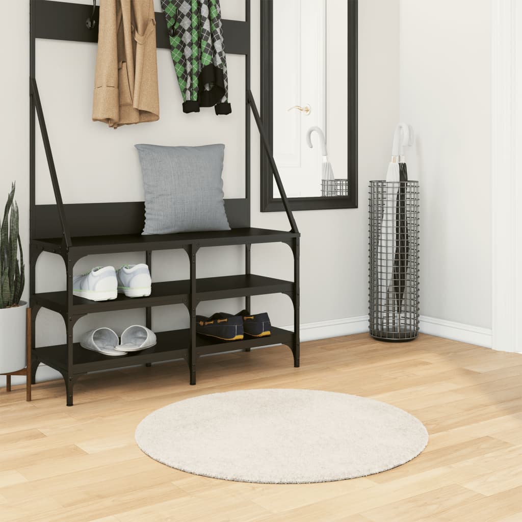 Vidaxl Teppich Istan Hochflor glänzend ø 80 cm cremefarben