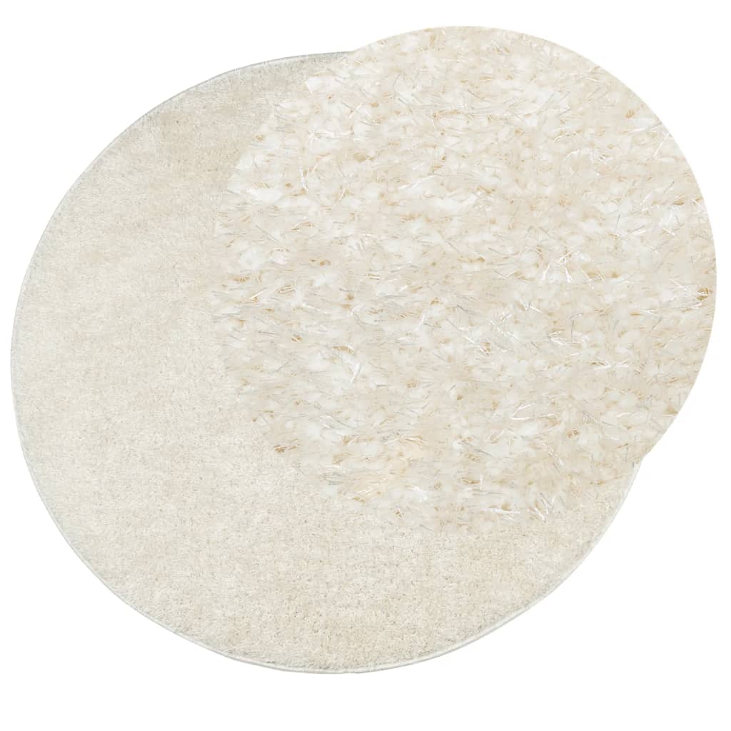 Vidaxl Rug Istan All -Pile Glossy Ø 100 cm creme -farvet