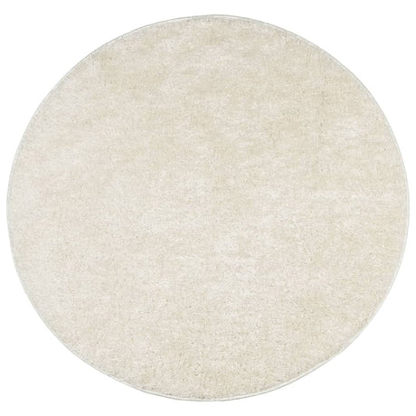 Vidaxl Teppich Istan Hochflor glänzend ø 160 cm cremefarben