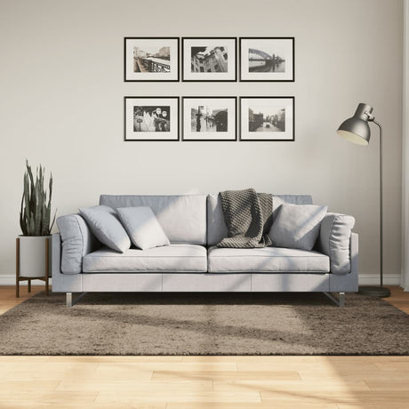 VidaXL Teppich istan Hochflor glänzend 140x200 cm grau