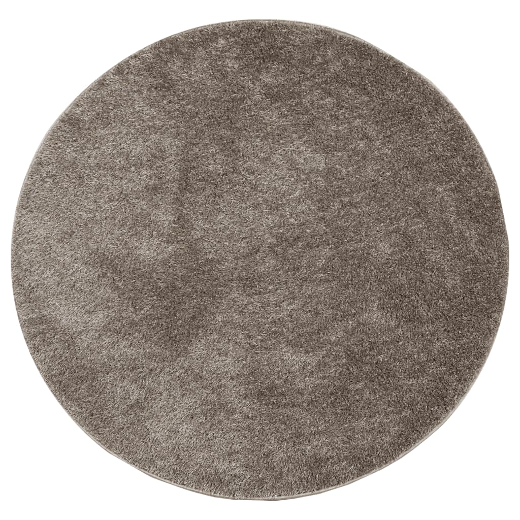 Vidaxl rug istan fir héije Koppel glänzend Ø 80 cm Grey