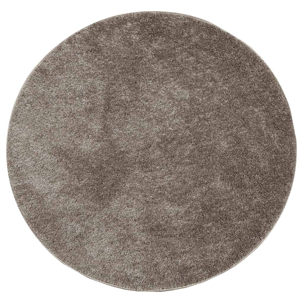 Vidaxl Teppich istan Hochflor glänzend ø 80 cm grau