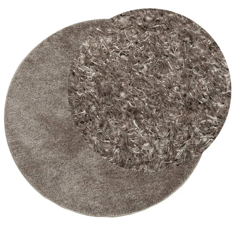 Vidaxl Teppich Istan Hochflor glänzend ø 120 cm grau
