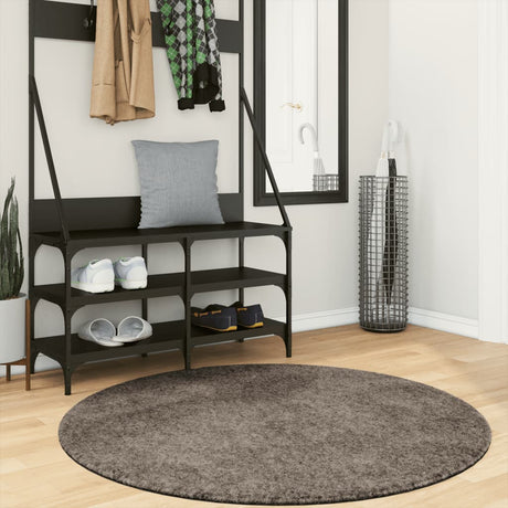 Vidaxl Teppich Istan Hochflor glänzend ø 120 cm grau