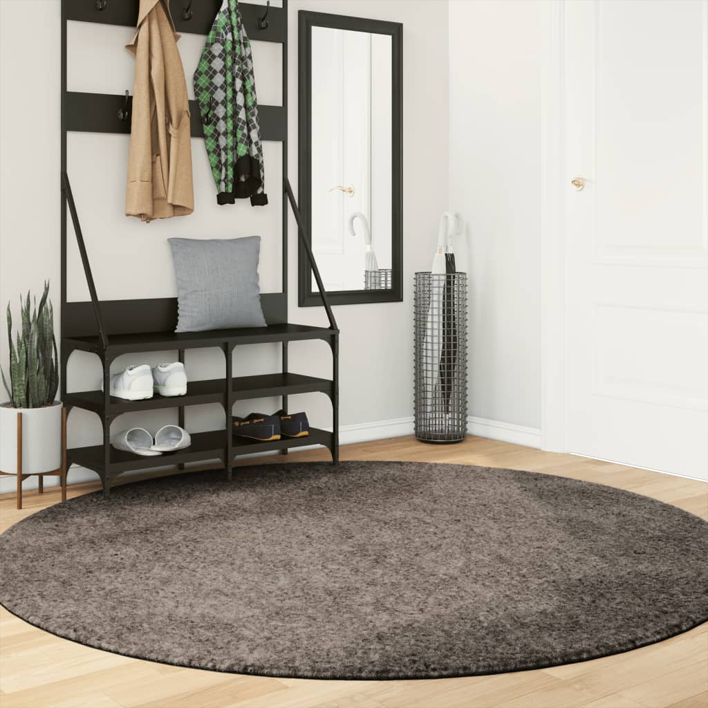 Vidaxl rug istan héich Kugel glänzend Ø 200 cm Grey