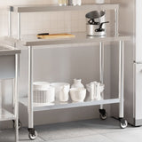 Vidaxl keukenwerktafel met bovenschap 110x55x120 cm roestvrij staal