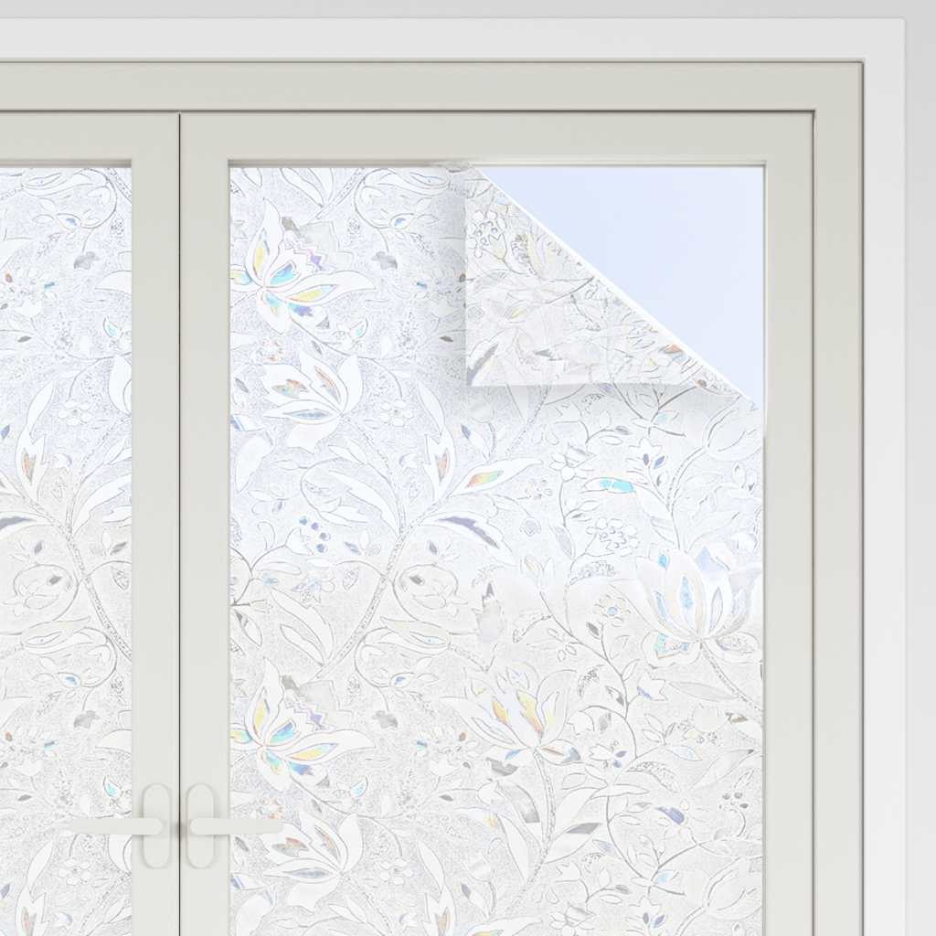 Vidaxx Fensterfolien 2 Stk. mattes Blumenmuster PVC