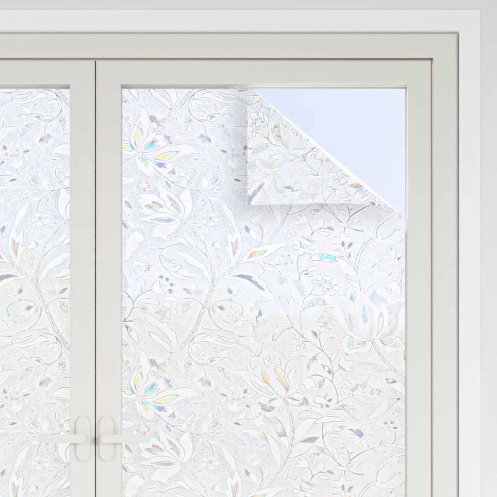 VidaXL Fensterfolien 2 Stk. mattes Blumenmuster PVC