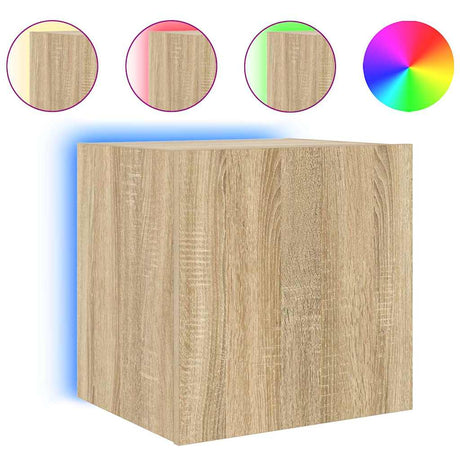 Vidaxl tv-wandmeubel met led-verlichting 40,5x35x40 cm sonoma eiken