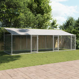 Vidaxl loft con techo y puertas 6x2x2 M Galvanized Steel Grey