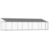 Vidaxl dog loft con tetto e porta 8x2x2 m grigio in acciaio zincato