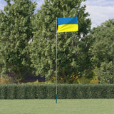 VidaXL Flagge mit Fahnenmast Ukraine 5,55 m Aluminium